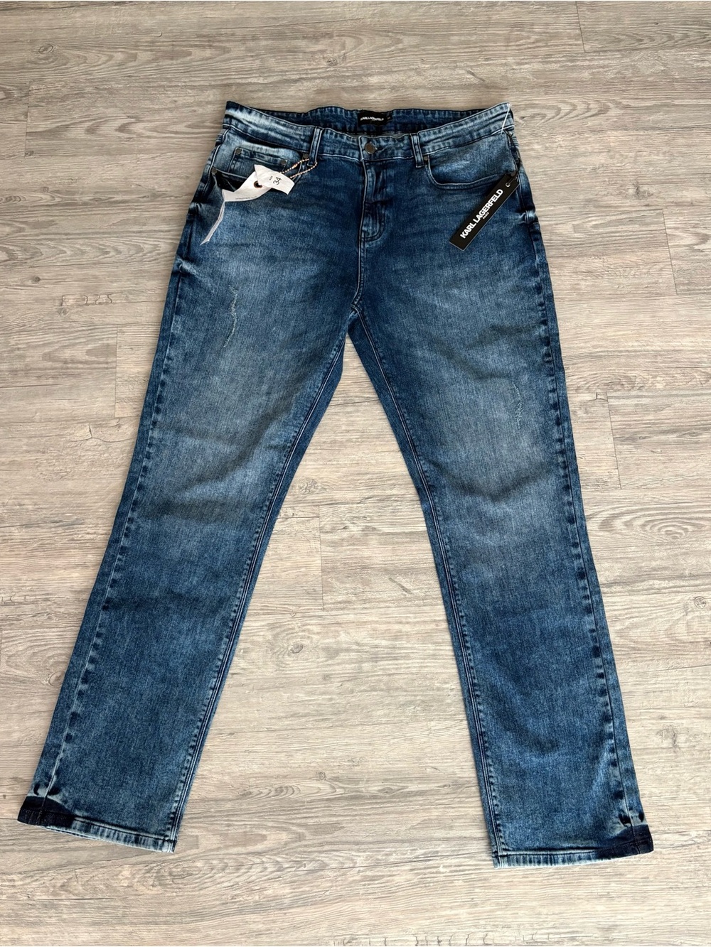 Karl Lagerfeld Men's Medium Blue Straight Jeans